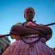 A woman in Rio de Janeiro on July 10, 2017, takes part in celebrations after Valongo Wharf was added to the list of UNESCO World Heritage sites. (Mauro Pimentel/AFP/Getty Images)